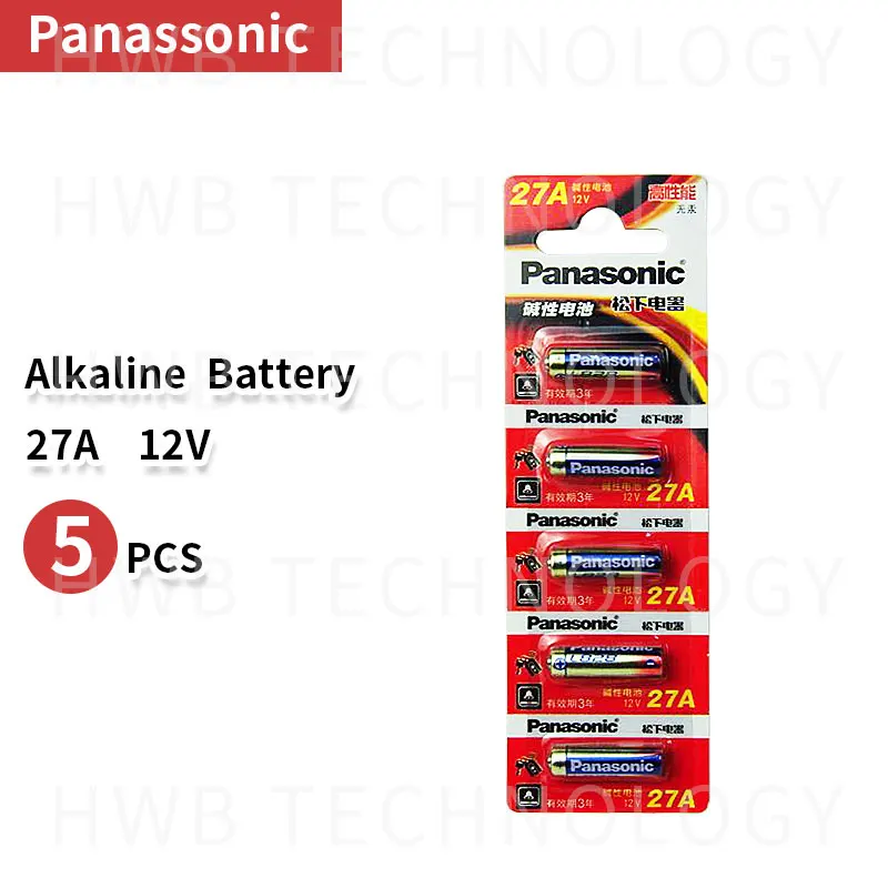 5 шт. Panasonic 27A A27 12 В аварийно-удаленные сухие щелочные батареи 27AE 27MN Высокая емкость автомобиля дистанционного игрушки калькулятор двери