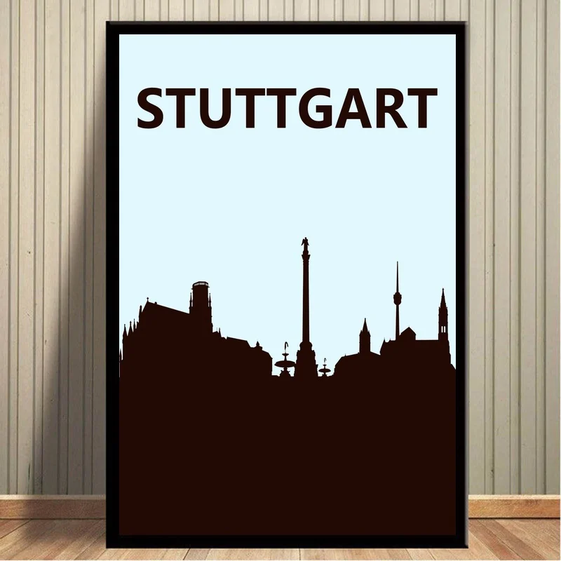 

Stuttgart City Map Poster Nordic Style Canvas Print Home Wall Decor No Frame