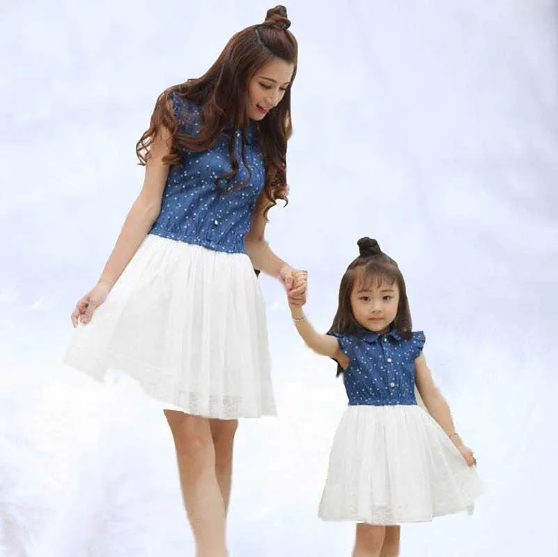 

and Daughter Dress for Kids and Women Mother Daughter Dresses 2019 Summer Family Clothing Family Matching Outfits Dress Mom