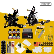 Завершенная Татуировка комплект 2 комплект тату-машинки 6 цветные чернила из двух вещей черно-тату набор краски Питание Набор татуировок оборудование для перманентного макияжа