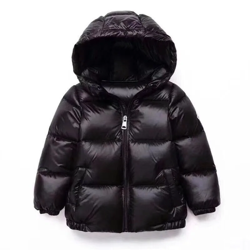 

2018 Light Baby Girl Duck Down Jacket Black Boy Parkas Down Coat Warm Student Child Winter Coat Cap Kids Clothes Overcoat 2-12 Y