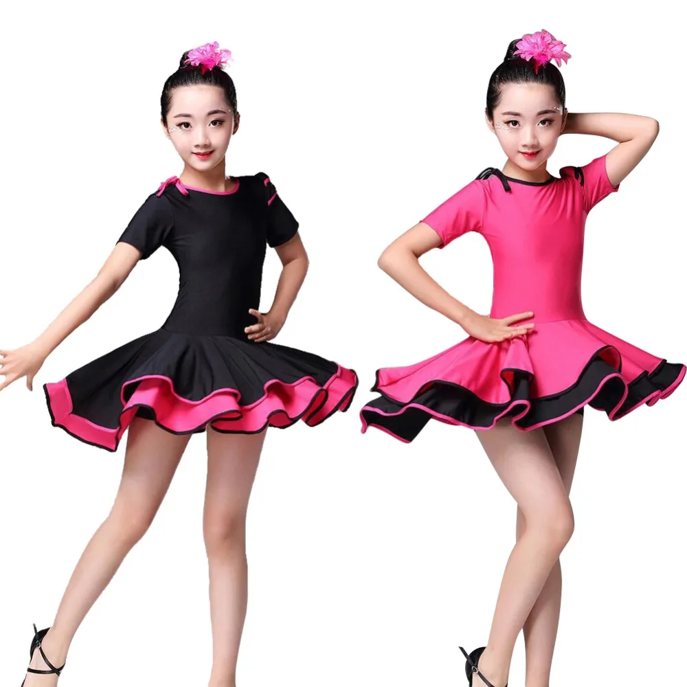 Girls Latin Rumba Dance Dress Flamenco Tango Ballroom Dancing wear Costumes Match Headpiece | Детская одежда и обувь