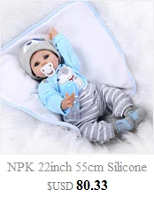 NPK 42 см Силиконовые reborn baby кукольные бонеки Baby Reborn реалистичные Магнитная соска bebe Кукла reborn для девочек Подарки Игрушки