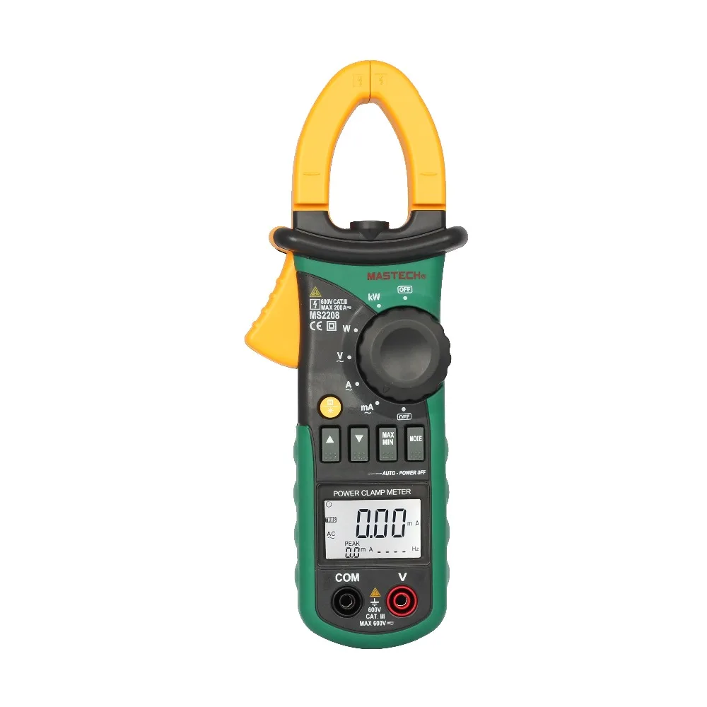 MATECH MS2208 Harmonic Power Clamp Meter Tester Multimeter Trms Voltage Current Power Phase Angle Test