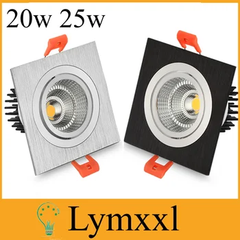 

Square aluminum led cob dimmable ceiling light AC110V-230V 25w 20W cob led downlight Led Recessed Spotlight + Driver CE&ROHS UL