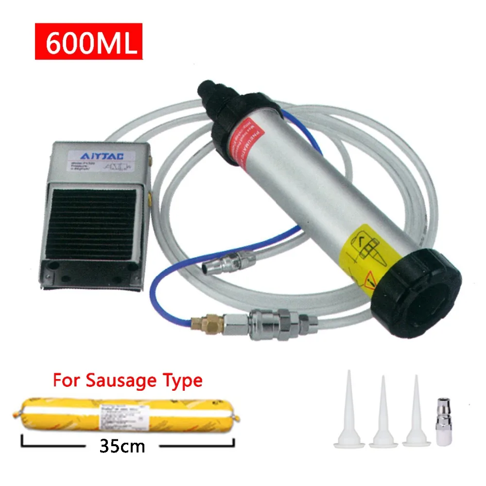 

600ml Sausage Caulking Gun Foot Operate Air Caulk Gun Saving Labor Suitable Production Line Foot Type Air Silicone Sealant Tools