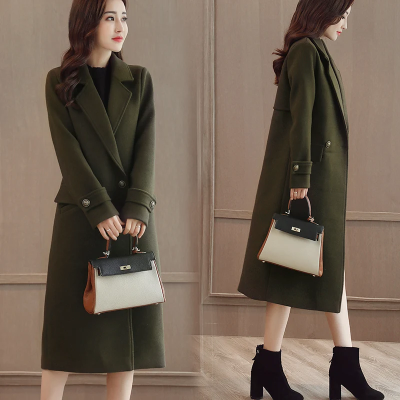 armygreen Coréenne Version Minceur D'hiver Femelle Manteau caramel Femmes Coton Nouvelle Mince Camel La Et Automne Colour Épaisse Longues Chaleur Plus 2018 De Laine Le w4Xgx