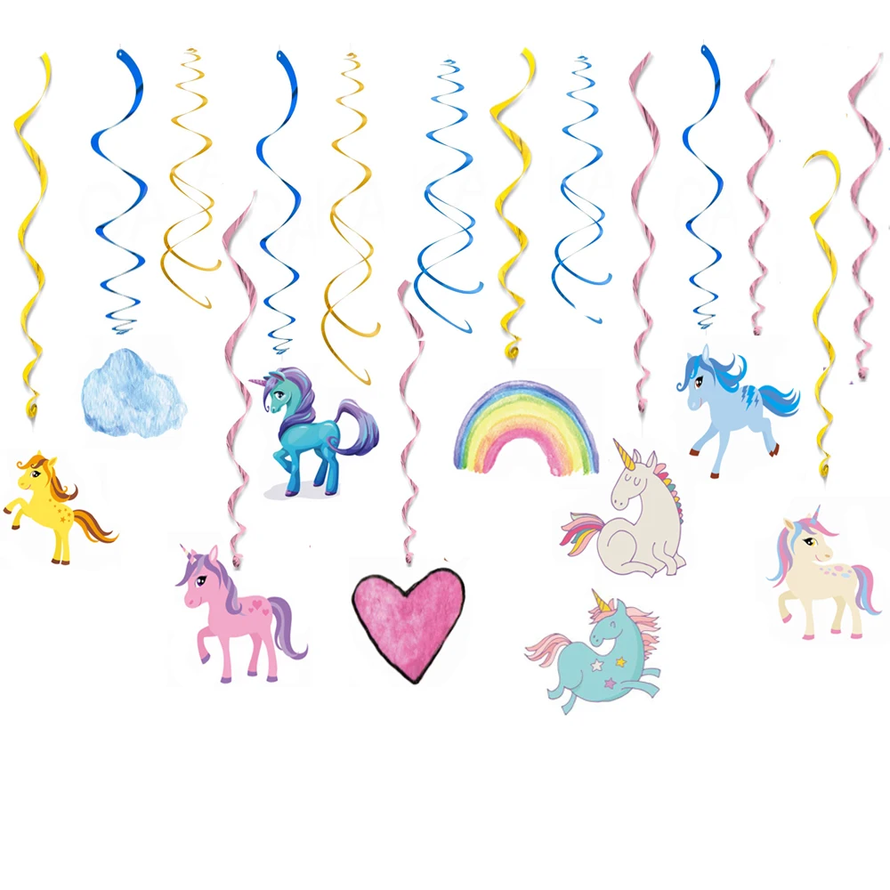 

30pcs Unicorn Hanging Swirl Decorations Hanging Swirls for Kids Unicorn Theme Birthday Party Favors Girls Gift
