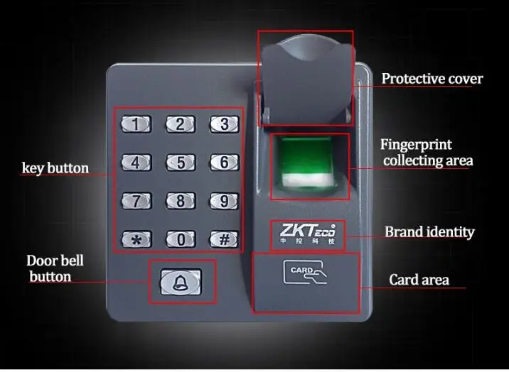 Электрический дверной замок для ворот, защищенный от сбоя, Электрический дверной замок для ворот, комплект с считывателем отпечатков пальцев, дверной звонок, 10 rfid меток