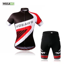 WOSAWE Summer Short Sleeved Cycling Jersey Set Quick Dry Mtb Bike Jersey+Shorts Bicycle Cycling Clothings
