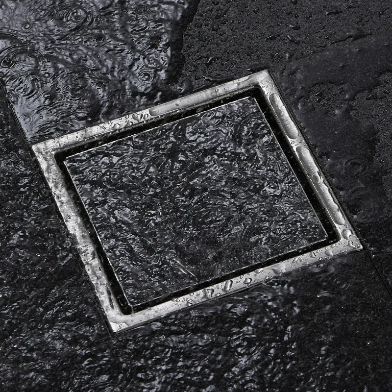 Плитка вставка квадратный Пол Отходов решетки слив в ванной 110x110 или 150x150 мм, 304 нержавеющая сталь