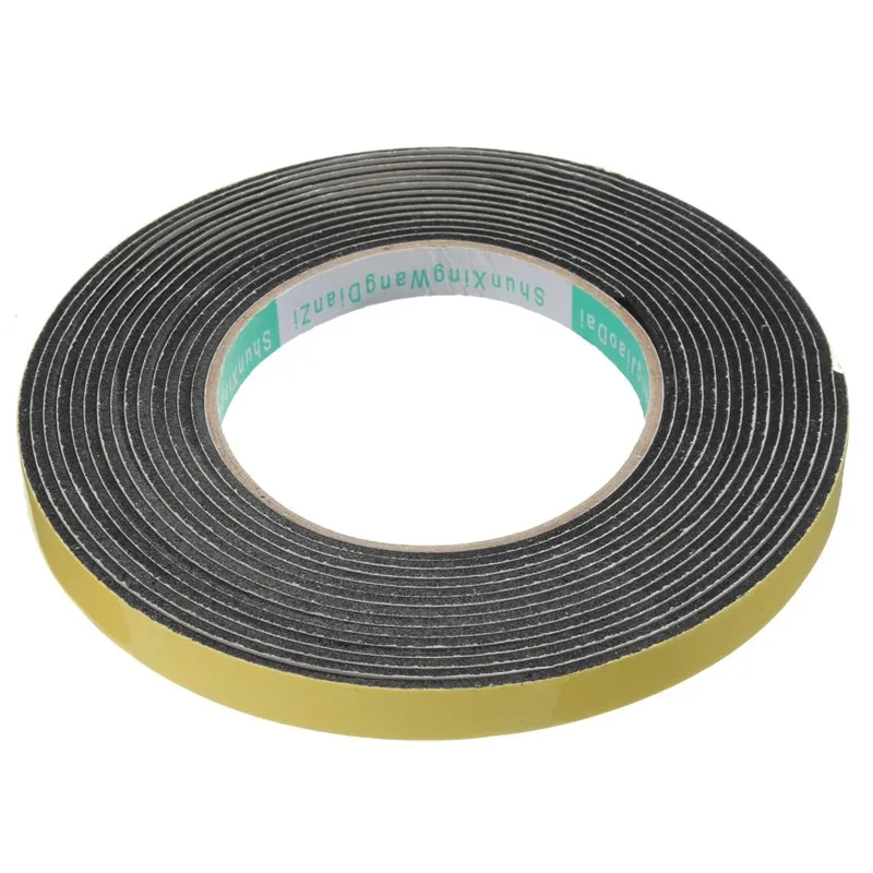 5x2x10mm Safety Black Single Sided Self Adhesive Tape Foam Cushion Tape