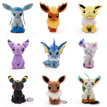 

New Eevee Plush Toys 9 styles Umbreon Eevee Espeon Jolteon Vaporeon Flareon Glaceon Leafeon Sylveon Soft Stuffed Animals doll