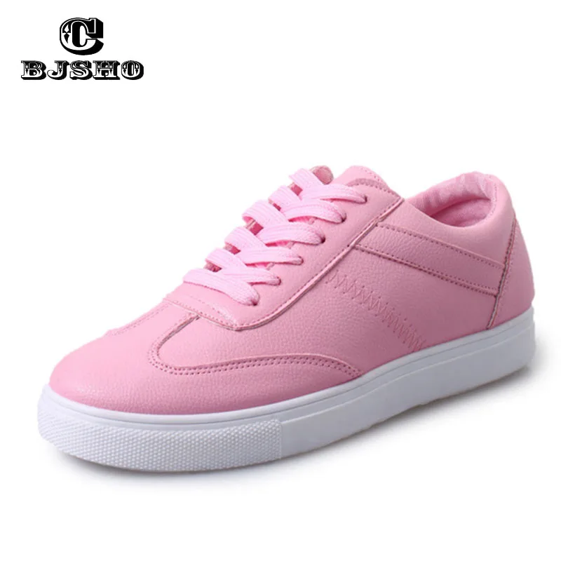 CHJSHO New Korean font b Women b font Casual Shoes Lace up Spring Autumn PU Breathable