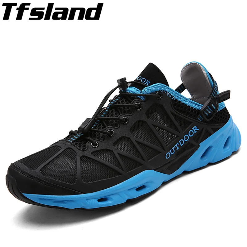 

2018 Men Beach Shoes Summer Outdoor Shoes Men Hiking Trekking Senderismo Upstream Walking Water Quick Drying Aqua Shoes Sneakers