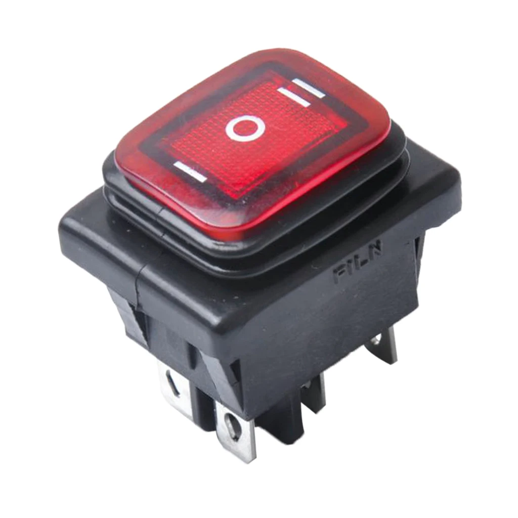 

2 Pcs Universal Push Button Switch 6Pin 16/30A AC 250/125V On-Off-On Boat Lighted Rocker Switch For Car Truck Boat Motorhome Etc