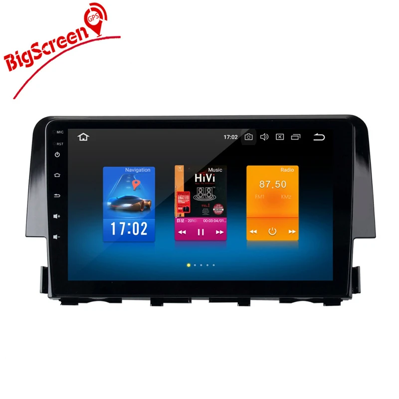 Best PX5 Android 9.0 2 DIN Car dvd Video GPS head unit For Honda Civic 2015 2016 2017 car radio gps stereo with Octa Core 4+64G+ WiFi 4