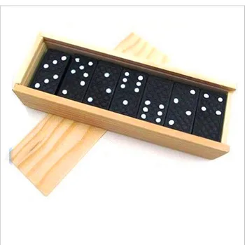 

28Pcs/set Wooden Black Domino Board Box Games Toys Traditional Funny Games Learning Educational Puzzle Toy For Children Gifts