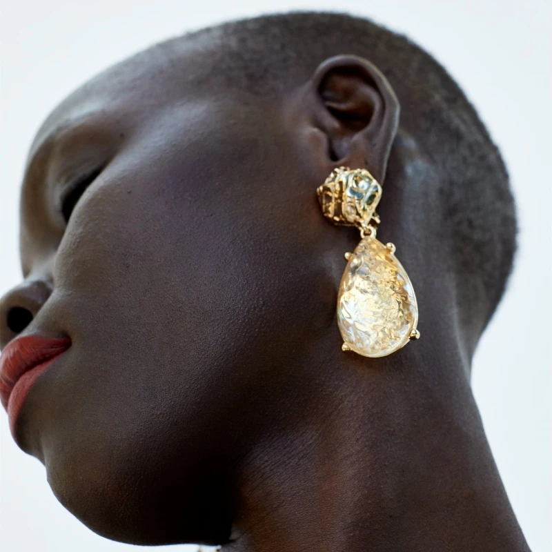 

AOTEMAN 2019 new ZA Women Brand Water Drop Statement Earrings Party Jewelry BOHO Ethinc Crystal Dangle Earrings Oorbellen