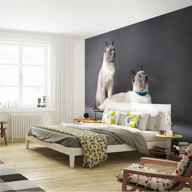 Cute Cat S Wall Mural Custom Wallpaper Animal World Photo Cute Cat S Wall Mural Custom Wallpaper Animal World Photo Home Decor Large Art