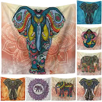 

Bohemia Tapestry Mandala Indian Elephant Wall Hanging Blankets Home Decor Polyester Beach Towel Yoga Mat Photograph Background