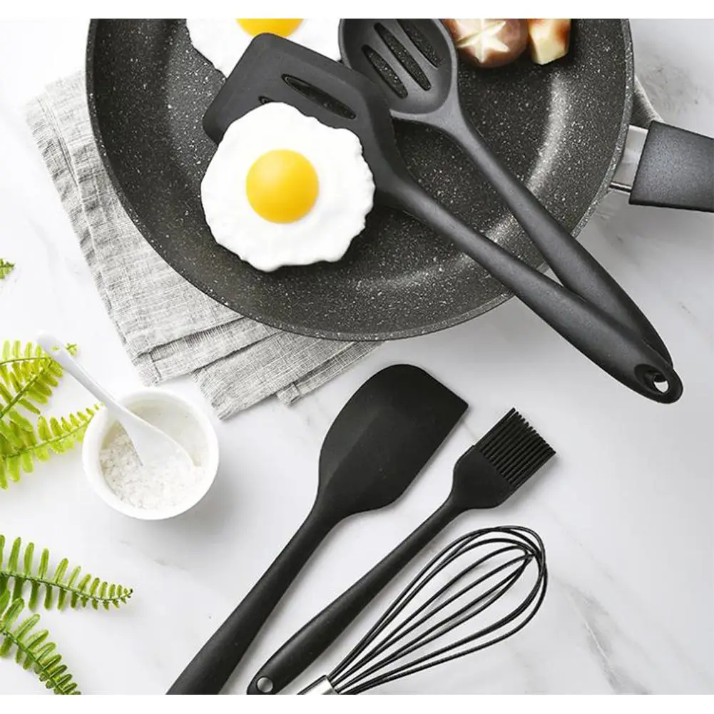 10/11PCS Silicone Kitchenware Non-stick Cookware Cooking Tool Spatula Ladle  Egg Beaters Shovel Spoon Soup Kitchen Utensils Set - AliExpress