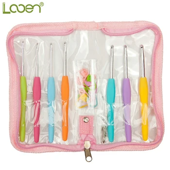 

7Pcs Soft Rubber Hand Silicon Crochet Hooks with PVC Case Include 10pcs Crochet Locking Stitch Plastic Markers 3pc Sewing Needle