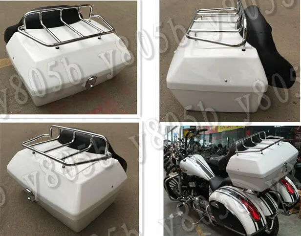 Белый хвост коробка багаж с верхняя стойка спинки для Honda Yamaha Suzuki Kawasaki Спорт поплавок заказной вертолет крейсер