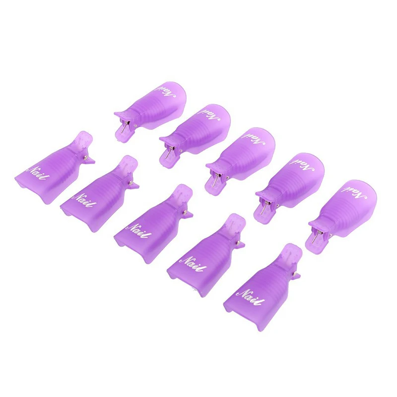 10 шт Пластиковый Лак для ногтей замачивающийся колпачок зажим средство для снятия УФ гель-лака обертывание инструмент для ногтей высокое качество инструмент для дизайна ногтей