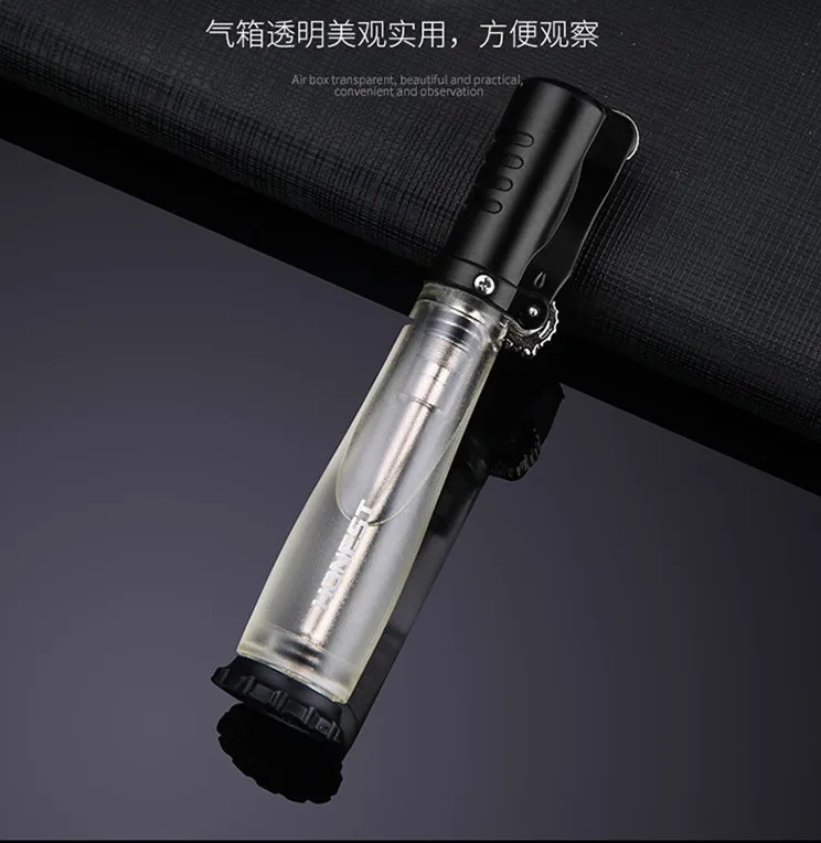 Creative New Butane Gas Lighter Metal Outdoor Portable Free Fire Turbine Scrub Windproof Inflatable Spray Gun Lighter