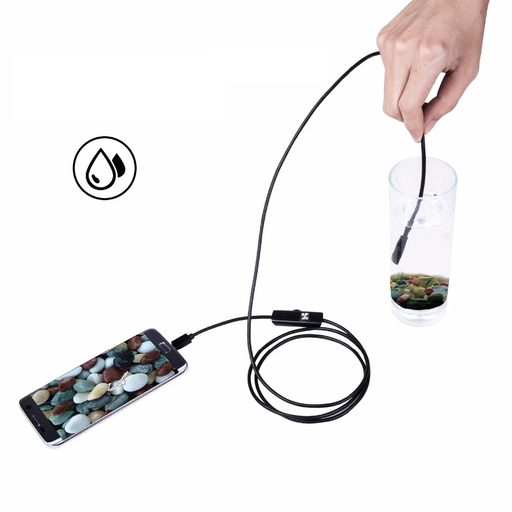 Android USB эндоскоп камера Мини объектив камеры 5 мм 1 м/1 м/2 м кабель телефон труба