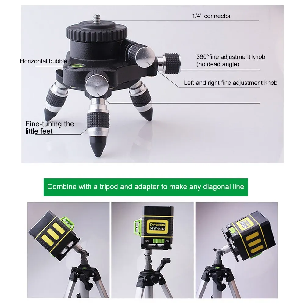 3D Green Laser Level with Free Lifting Platform 12 Line MW-94D Vertical and Horizontal Laser Level Self-leveling Cross Line 3D Green Laser Level with Free Lifting Platform 12 Line MW-94D Vertical and Horizontal Laser Level Self-leveling Cross Line