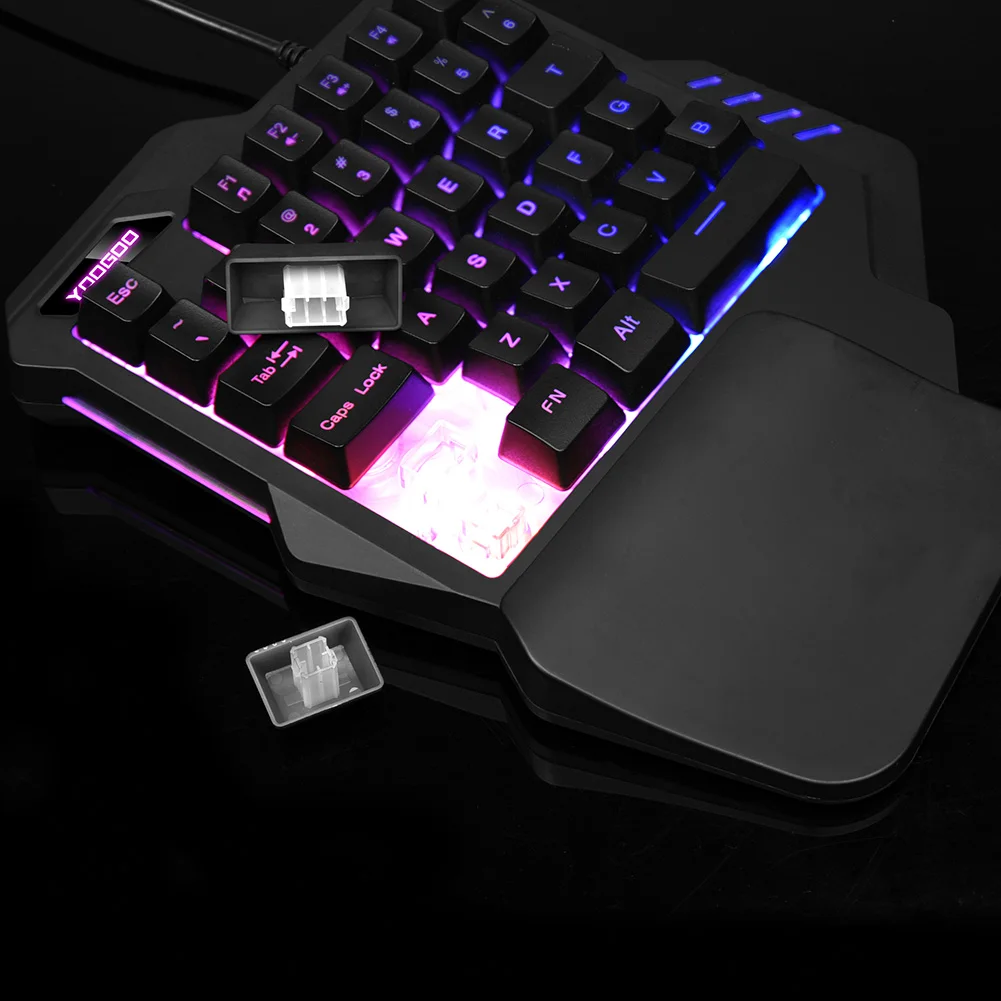 

New hot Mechanical One-handed Keyboard Ergonomic Left Hand Backlit Gaming Keypad Dropshipping