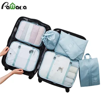 

7pcs/set Waterproof Travel Organizer Bag Clothes Pouch With Buckle Portable Luggage Organizer for Clothes Shoes Closet Underwear