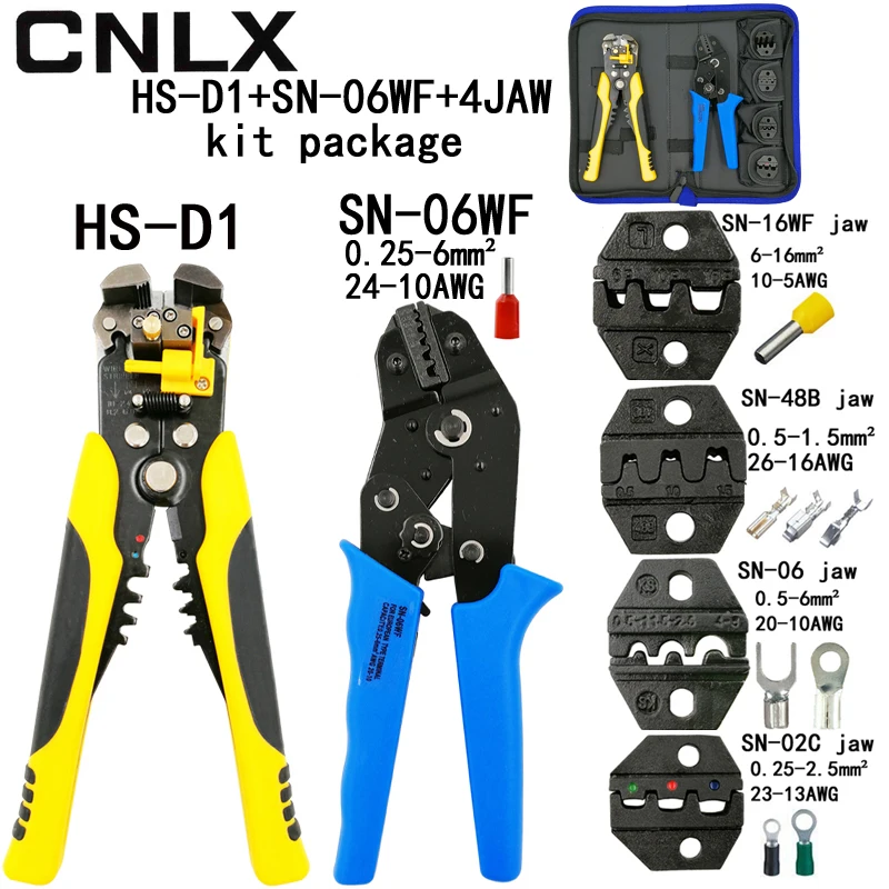 

SN-06WF crimping pliers cutting stripper pliers SN-16WF/06/48B/02C jaw tube terminal box kit Combination clamp tools