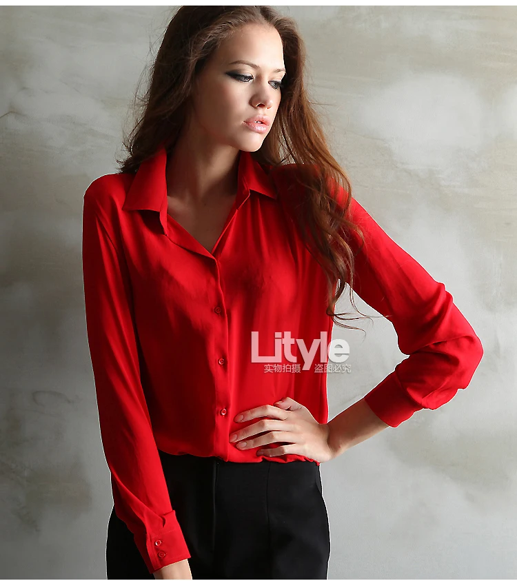 

Formal Office Blouse Oversized women's spring autumn elegant ladies wild long-sleeved shirt casual Tops Plus Size XL-6XL 55-10E
