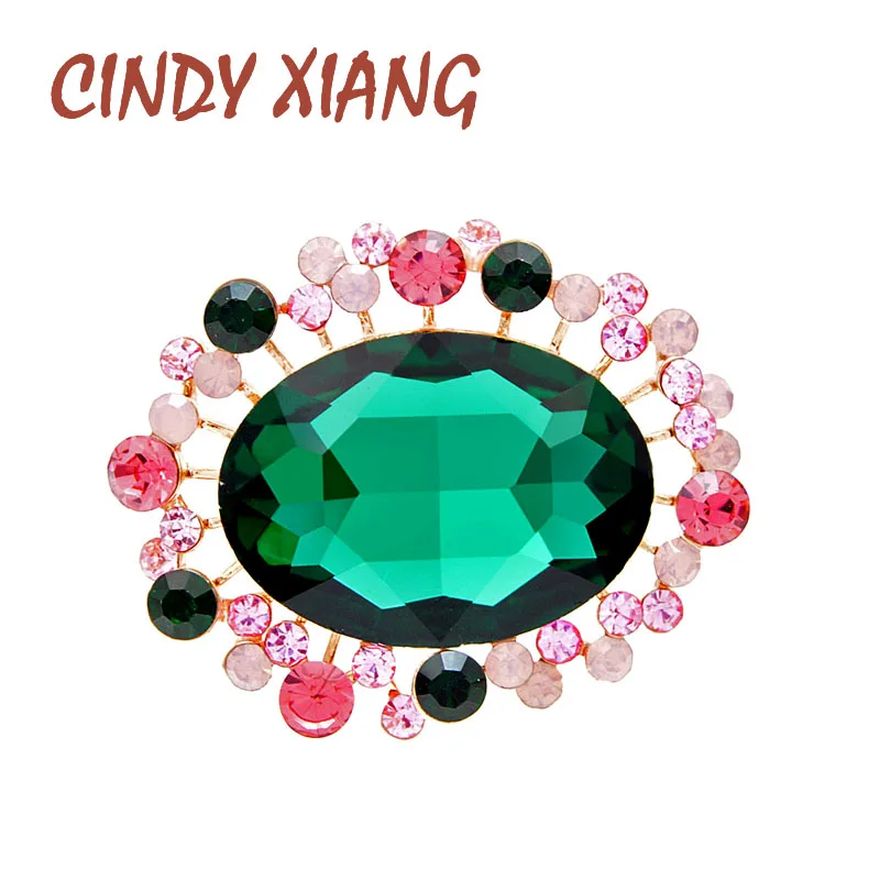 Женская Брошь В Виде Цветка CINDY XIANG винтажная круглая брошь зеленого цвета с