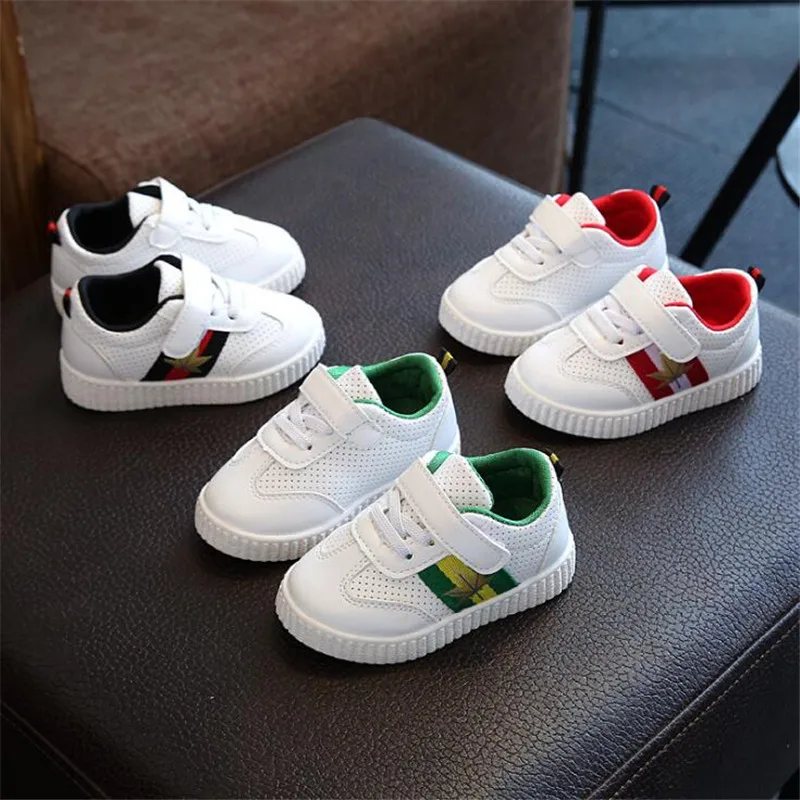 

Spring autumn Children girls boys shoes Girls Shoes Flat Board casual sport leaf Shoes 21-30 3colors 8907 TX09