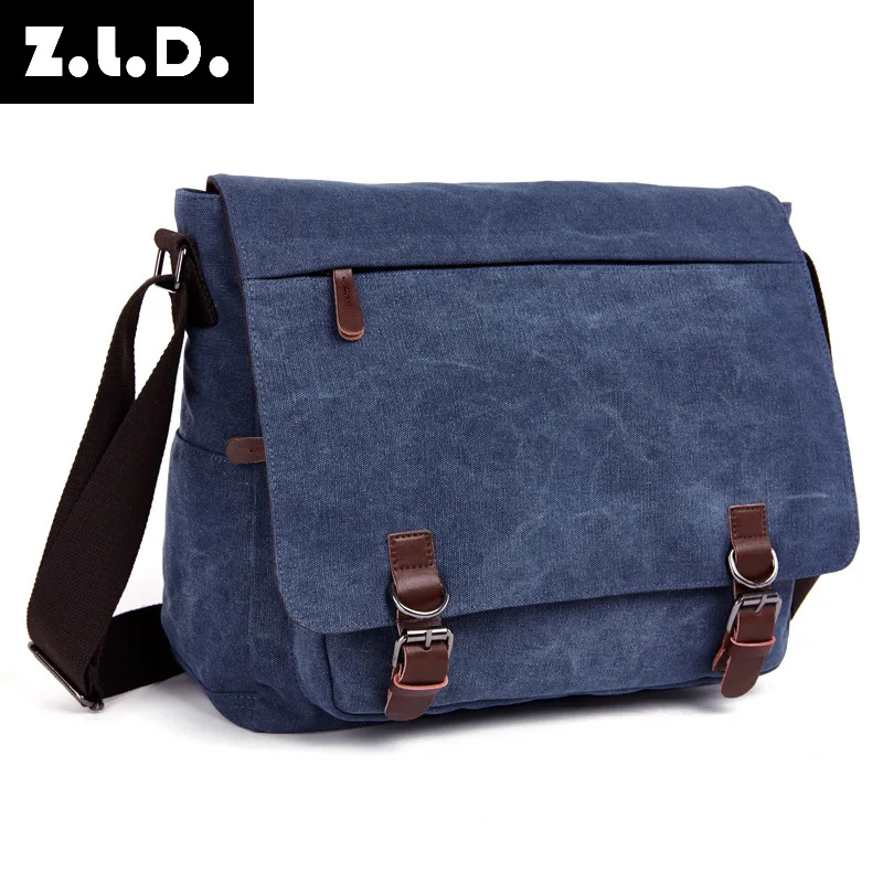 

ZUOLUNDUO men's shoulder diagonal bag ladies casual simple canvas bag fashion brand men and women shoulder bag