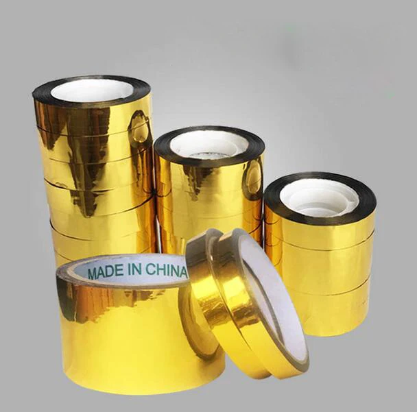 

50m long PET gold electroplating holographic foil tape tape DIY wedding decorations special pure gold reflective tape