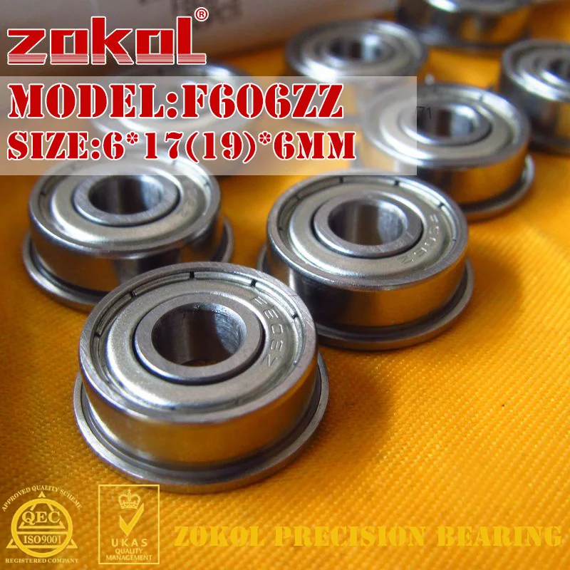 ZOKOL F606 ZZ подшипник F606ZZ фланцевый с глубоким желобом шариковый 6*17(19)* 6 мм|bearing