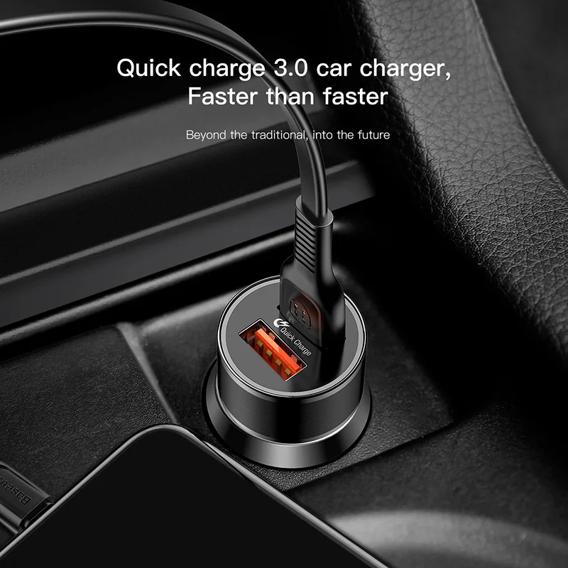 BASEUS العلامة التجارية QC3.0 شاحن سيارة 36 واط عالية الطاقة المزدوج USB سيارة محول الشحن سريع شاحن آيفون × 8 7 العالمي الهاتف المحمول