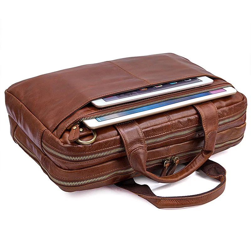 Классический Винтаж путешествия большой натуральной кожи Портфели ноутбука сумки коровьей Для Мужчин's Бизнес Crossbody сумки на плечо