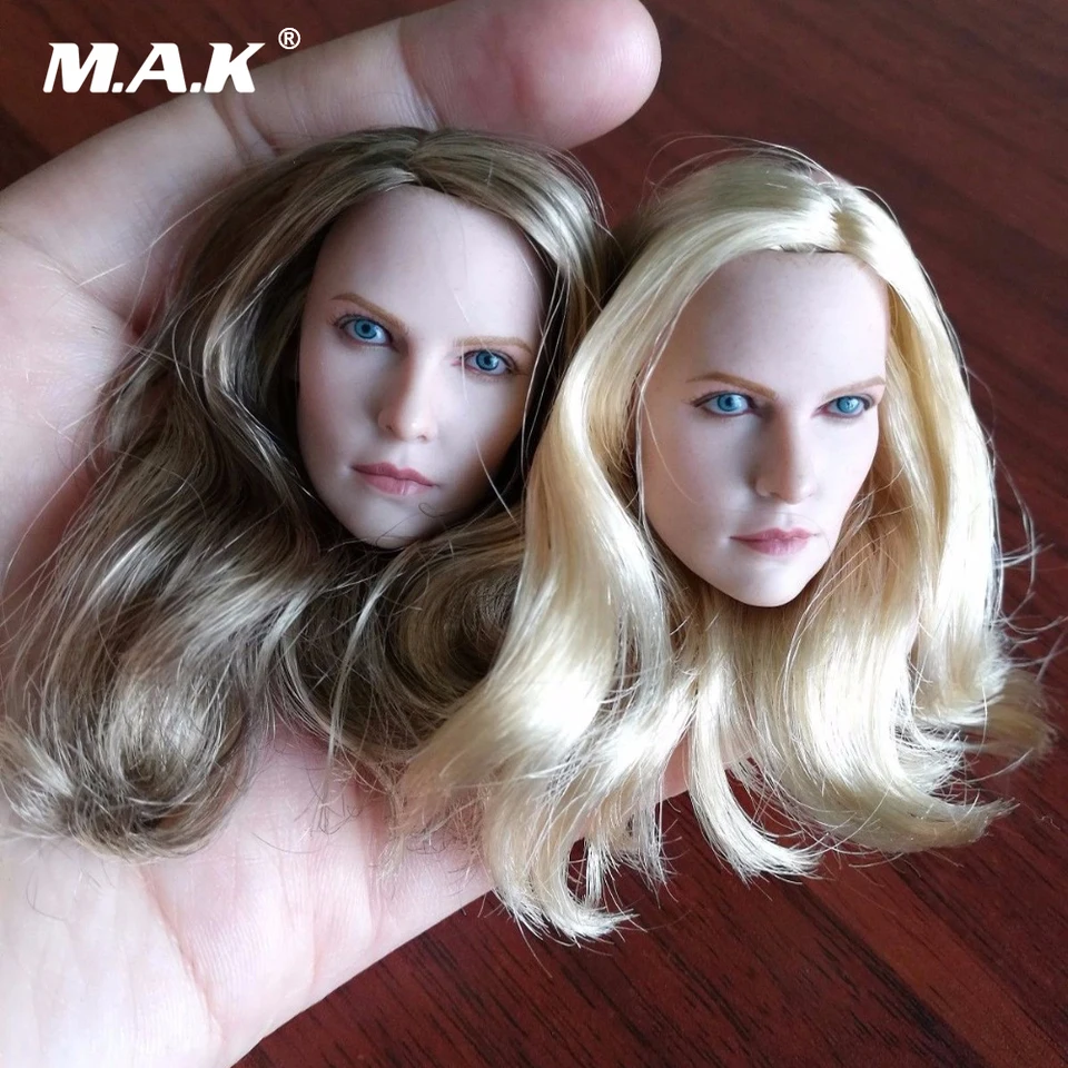 1//6 Female Head Sculpt Charlize Theron Model Blonde Hair For 12/" Action Figure