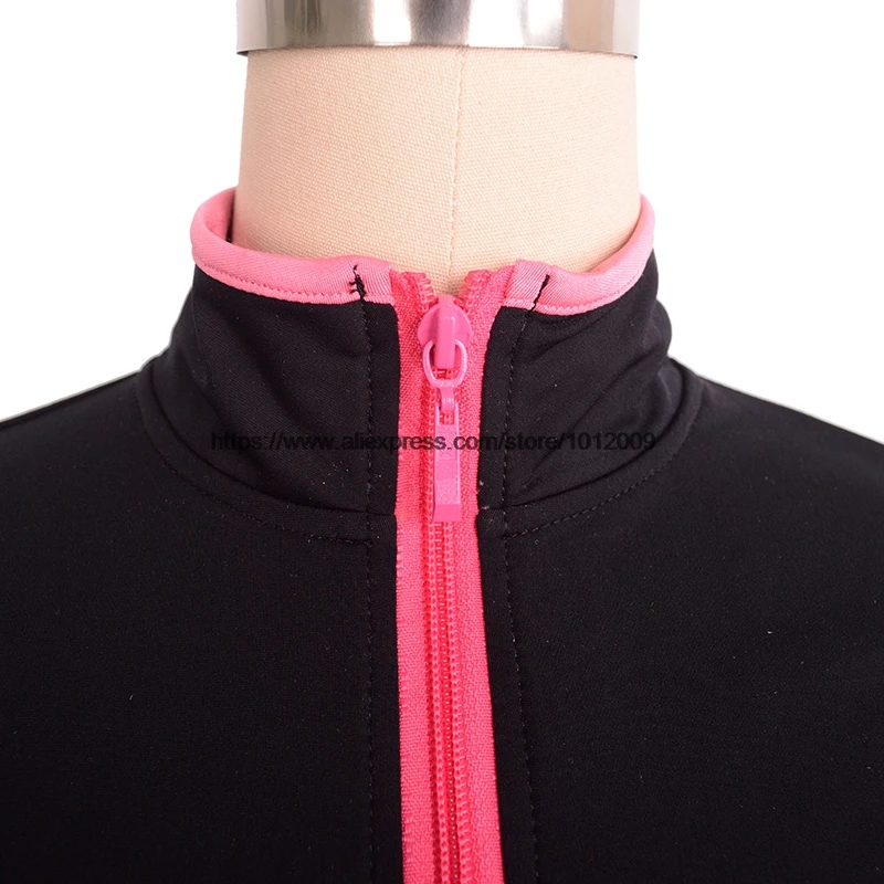 Подгонянная куртка для фигурного катания на молнии топы для девочек женщин тренировочный соревнования Patinaje Ледовое катание теплый флис гимнастический 39