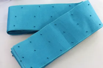 

African headtie,Head Gear,Sego Gele & Ipele, African Aso Oke Headtie with Beads Solid and Plain Turquoise blue color AsoOke 01