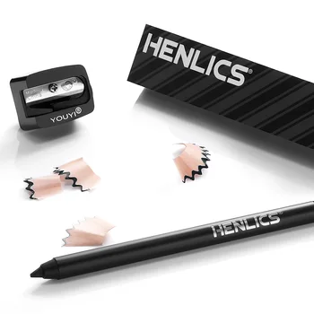 

HENLICS Makeup Black Eyeliner Pencil Waterproof Long lasting Smooth Fast Dry Cat Eye Liner Pen with Pencil Sharpener