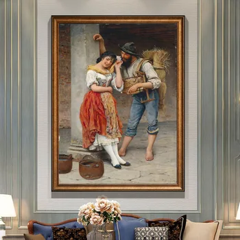 

Handmade Figure Oil Paintings The Spider And The Fly Reproduction Eugene von Blaas On Canvas For Home Decor Painting