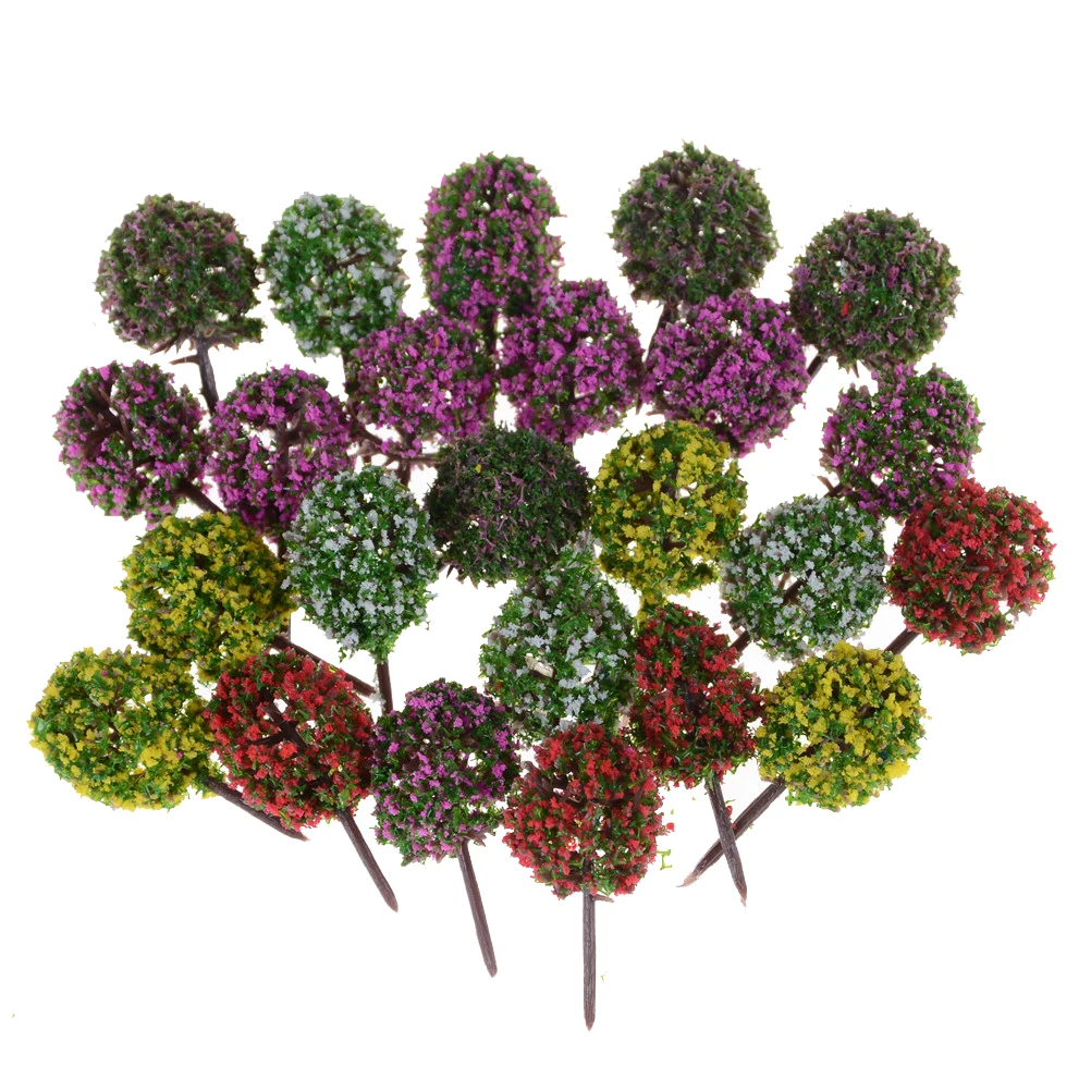 

5pcs Cute Plastic Miniature Flower Tree Plants Dollhouse Craft Model Random Color Fairy Garden Decoration