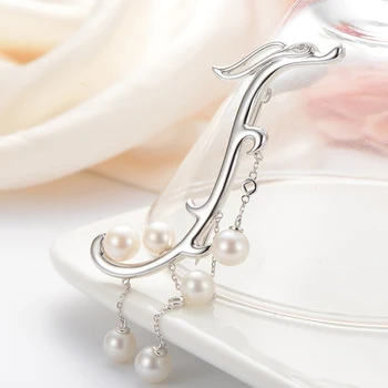 

gNpearl Dragon Freshwater Pearls Brooch 925 Sterling Silver High grade natural Elegance pearl Brooch Sweater jewelry For Women